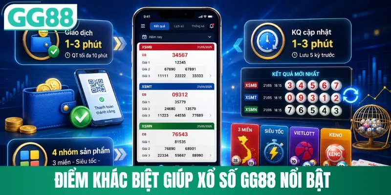 Xổ Số GG88 2 Điểm khác biệt giúp xổ số GG88 nổi bật