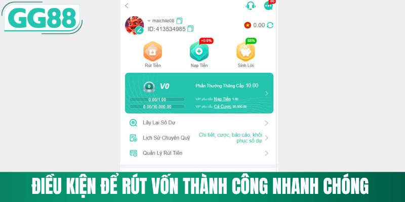 Rút Tiền GG88 3 Điều kiện để rút vốn tại nhà cái mà không bị lỗi