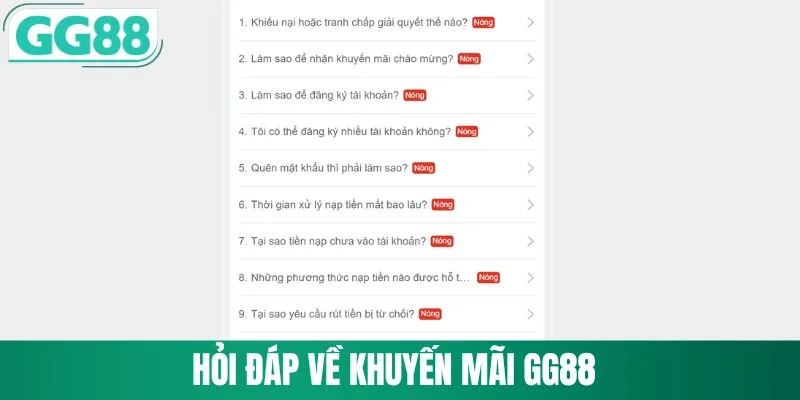 Khuyến Mãi GG88 4 Hỏi đáp về khuyến mãi GG88
